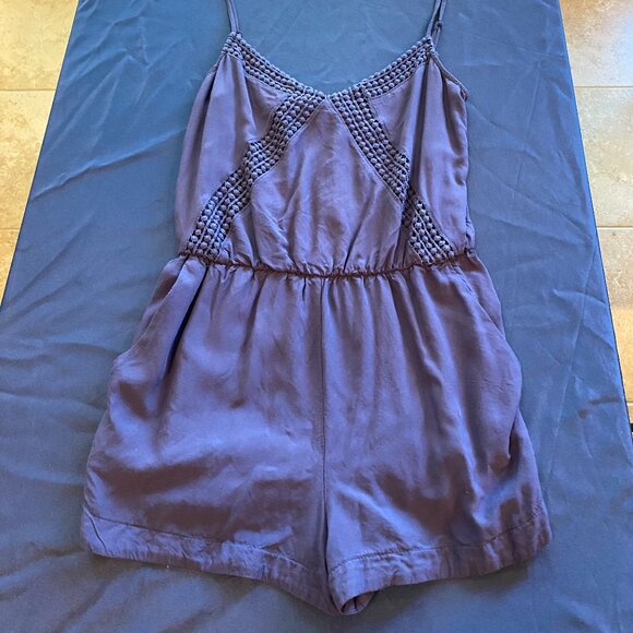 Lulus Navy Blue Pleated Romper SMALL - Picture 7 of 9